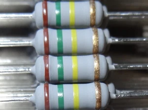 4 pcs 150k ohms 1W metal oxide resistors. , RSF100JT52-150K - Picture 1 of 1