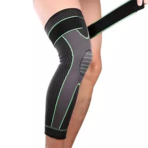 Knee Sleeve Compression Brace Support Full Leg Sport Joint Pain Arthritis Relief - Picture 1 of 13