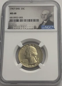 1967 SMS NGC MS68 Washington Quarter 25C Special Mint Set Uncirculated Port Lbl - Picture 1 of 3