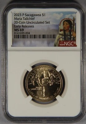 2023-P Sacagawea American Native Maria Tallchief Quarter NGC MS69 ER 20 Coin Unc - Image 1 of 3