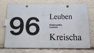 96 Leuben – Kreischa | Linienschild Dresden DVB - Bild 1 von 3