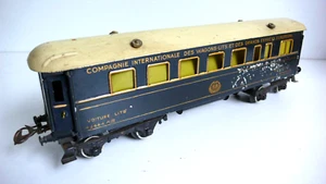 HORNBY "O" VOITURE LITS CIWL "TRAIN BLEU" TÔLE PEINTE Lg 32 cm BON ÉTAT 1926 - Picture 1 of 9