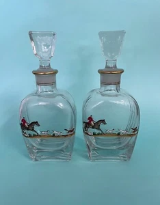 MCM Paar Dekanter handbemalt mit Pferd Reiter Hunde Jagdszene Szenen - Bild 1 von 20