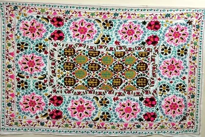 Colcha Suzani 100% Algodón Lana Bordada para Decoración de Casa, Colgante de Pared Foto 1 de 3