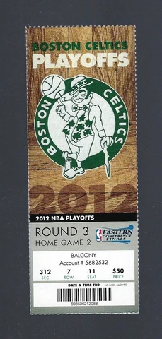 2012 LEBRON JAMES 29 points MIAMI HEAT @ BOSTON CELTICS NBA FULL TICKET Game 4 Cover
