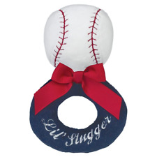 Bearington Baby Collection Lil’ Slugger Rattle: 5.5” Plush Baseball Rattle... 