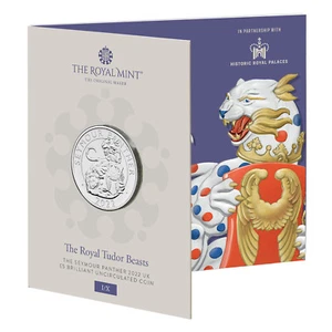 The Royal Tudor Beast The Panther of Seymour UK 5£ 2022 BU Coin in folder - Picture 1 of 3