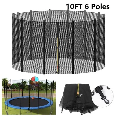 Repuesto de red de seguridad de trampolín para trampolín redondo 10 pies 6 postes con cremallera Foto 1 de 4