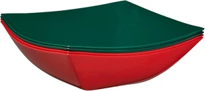 Disposable Square Serving Bowls, Party Snack or Salad Bowl, Plastic 2 Green & 2 - Picture 1 of 7