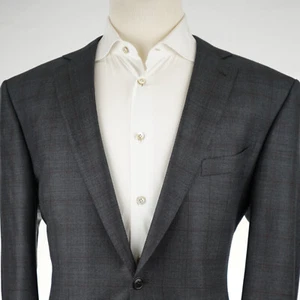 NEW $3,295 Zegna 'Mila Trofeo 600' Graphite Overcheck Men's Sport Coat US 46R - Picture 1 of 11