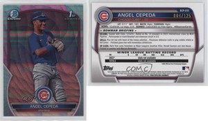 2023 Bowman Chrome Prospects Aqua and Pink Vapor Refractor /125 Angel Cepeda