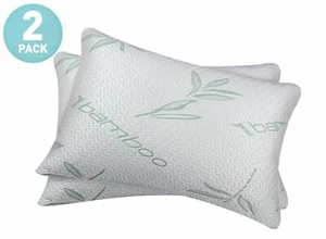 Almohadas de espuma viscoelástica trituradas hipoalergénicas de bambú con cubierta lavable - Imagen 1 de 4