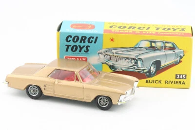 CORGI TOYS  245 * BUICK RIVIERA * GOLD * 1:43 * TRANS-O-LITE * OVP * 1964 - Bild 1 von 4