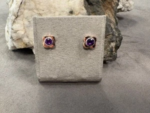 Pendientes Clogau de plata y oro rosa de 9 quilates joya flor amatista raros de ley - Imagen 1 de 15