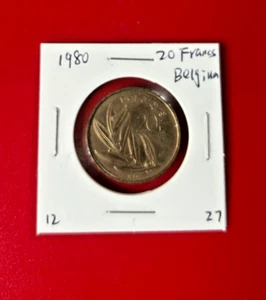 1980 20 FRANCS BELGIUM COIN - NICE WORLD COIN !!! - Picture 1 of 2