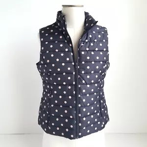 Colebrook Essentials Vest Womens S Polkadots Navy/Pink Fully Lined Front Zip - Picture 1 of 6