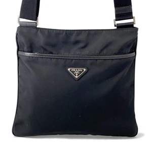 PRADA Shoulder Bag Nylon/Leather Black - Picture 1 of 14