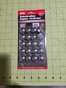 20 GERMAN MADE METAL NO PLASTIC FIT 15MM/17mm Hex Chrome Cap Cover Lug Bolt Nut - Picture 1 of 1