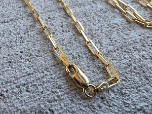 Vintage 1990 LIRM Italy 925 Sterling Silber Büroklammer Kette Halskette goldfarben - Bild 1 von 7