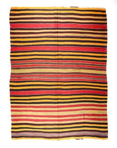 Kilim a Mano Turco Tejido a Mano Único en su Clase-Auténtico Kilim a Rayas - Imagen 1 de 11