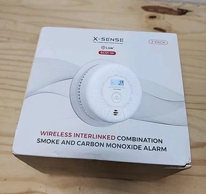 3 Pack X-sense SC01-W wireless Interlinked Combo Smoke and Carbon Monoxide Alarm - Picture 1 of 7