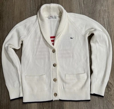 Cárdigan Suéter Cuello Chal Bandera Vineyard Vines Talla M Niñas/Niños Foto 1 de 4