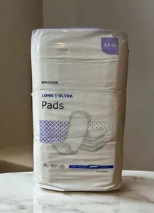 McKesson Ultra Unisex Incontinence Pad Contoured Long 14" #PADHV Heavy 42 Ct NEW - Picture 1 of 2