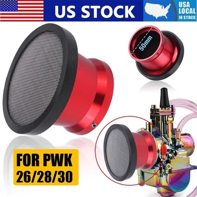 1X Filtro de Ar Motocicleta 50mm Chifre Copo Pilha de Velocidade Para PWK 24/26/28/30mm Carb - Imagem 1 de 4