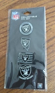 Las Vegas Raiders Logo Official NFL Fan Metal Pin Set of 4. NEW - Picture 1 of 3