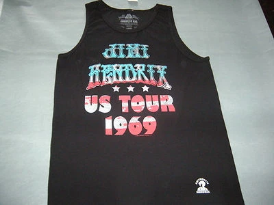 JIMI HENTRIX US Tour 1969 SLEEVELESS T-SHIRT Tank TOP Adult Large New - Image 1 of 3