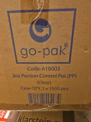 Go-Pak Portion Control Pots  Box of 2500 NO LIDS - Image 1 of 2