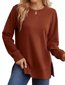 Womens Tops Fashion Crewneck Sweatshirts Long Sleeve Shirts Fall Clothes 2024 L - Picture 1 of 4