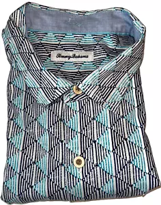 Tommy Bahama Herren Island Zone Seide Hawaiihemd XXL Grün Lila Raute - Bild 1 von 7