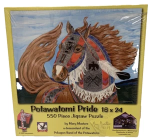 NEU signiert von Mary Masters Potawatomi Stolz Pferd 550-teiliges Puzzle 18 x 24 Zoll - Bild 1 von 5