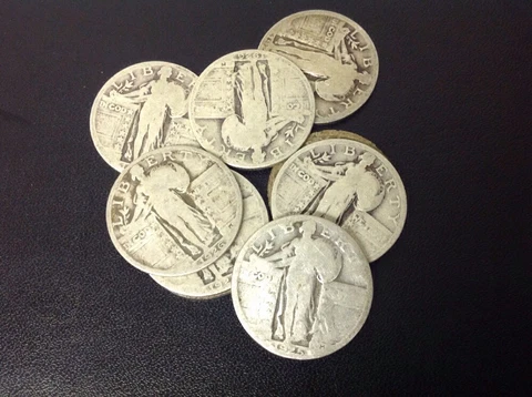 Standing Liberty Quarter 90% Silver Circulated Us Coins 1917-1930, 1 Bid= 1 Coin Cover