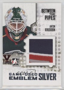 2009 ITG Between the Pipes Game Used Material 1/1 Anton Khudobin Rookie RC 2f3