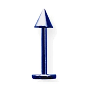 Titanio Labret calibre 16 3/8" largo con conos de 4 mm azul - Imagen 1 de 1