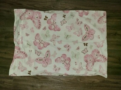 Funda de almohada estándar Pottery Barn Kids "mariposas marrones/rosas" Foto 1 de 4