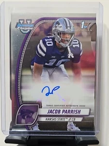 2024 Bowman University Chrome Autograph Jacob Parrish 1st #PA-JPA Kansas State - Picture 1 of 6