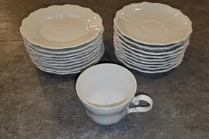 Seltmann Weiden Bavaria Theresie 1 Teacup, 9 Saucers, 9 Mini Plates White  - Picture 1 of 2