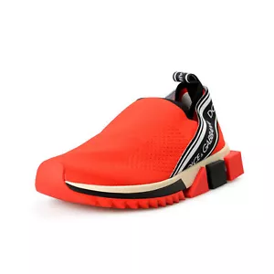 Dolce & Gabbana Women's Red Logo Slip On Athletic Sneakers Shoes US 10.5 IT 40.5 - Picture 1 of 8