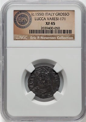 ITALY ITALIAN STATES LUCCA REPUBLIC  (c. 1550) "GROSSO" COIN, NGC CERTIFIED XF45 - Image 1 of 2