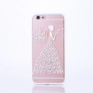 Apple iPhone 6 / 6s Handy Hülle Mandala Case Motiv Schmetterling Frau Weiß Neu - Zdjęcie 1 z 3