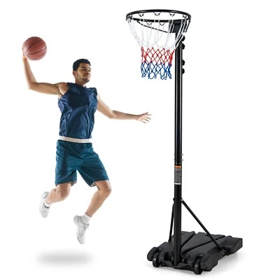 COSTWAY Basketballkorb Outdoor Basketballständer 260-305cm höhenverstellbar auf Rädern