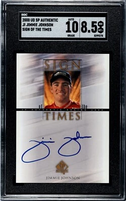 2000 SP AUTHENTIC JIMMIE JOHNSON, #JJ, ROOKIE, AUTO, GRADED SGC 8.5 NEAR MINT + - Image 1 of 2