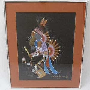 Michael Chiago 1981 pintura original Tohono O’odham bailarín nativo americano #2 - Imagen 1 de 13