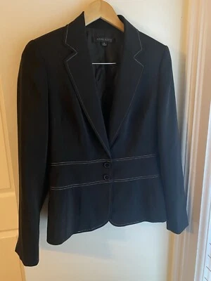 Anne Klein черный женский блейзер размер 6 офис бизнес официальный куртка кнопка - Изображение 1 из 4