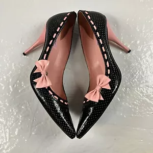 Agent Provocateur Patente Negro Rosa Claro Tacones Altos Patente 7 EE. UU. 38 UE - Imagen 1 de 14