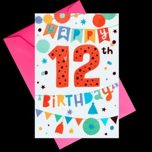 Happy 12th Birthday Biggest Day Birthday Card w/ Envelope Hallmark Expressions - Picture 1 of 3