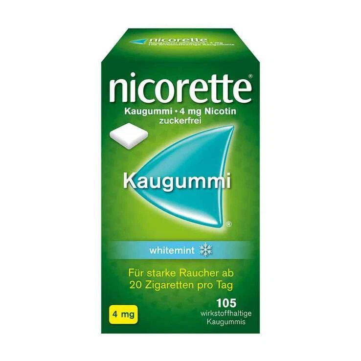 nicorette Kaugummi whitemint, 4 mg Nikotin · 105 St · PZN 07353635 - Bild 1 von 1